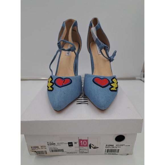 READ Cape Robbin Boho Western Denim Patches block high heel pointy toe Shoes 10 - Picture 10 of 11